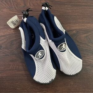 Navy and White Water Shoes Youth size 1